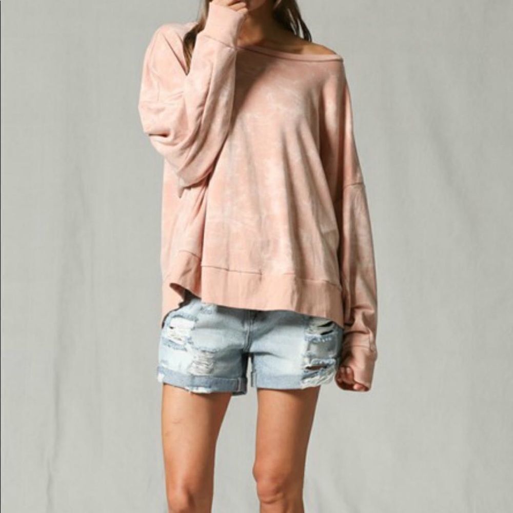 Blank Paige washed tie dye pullover